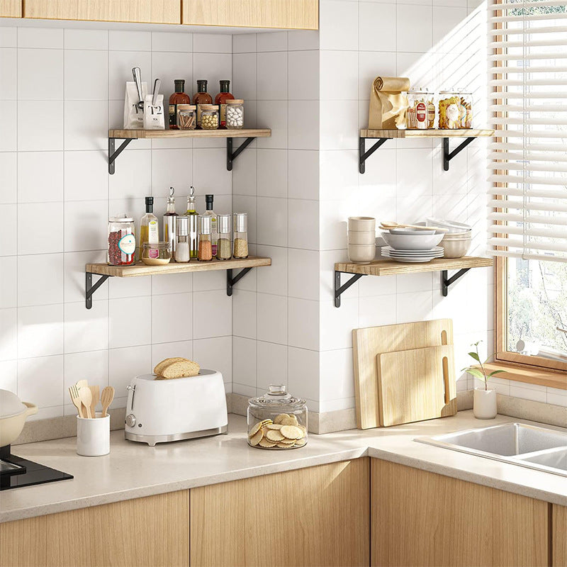 Floating Shelves Wall Mounted Set of 3, Rustic Wood Wall Storage Shelves for Bed