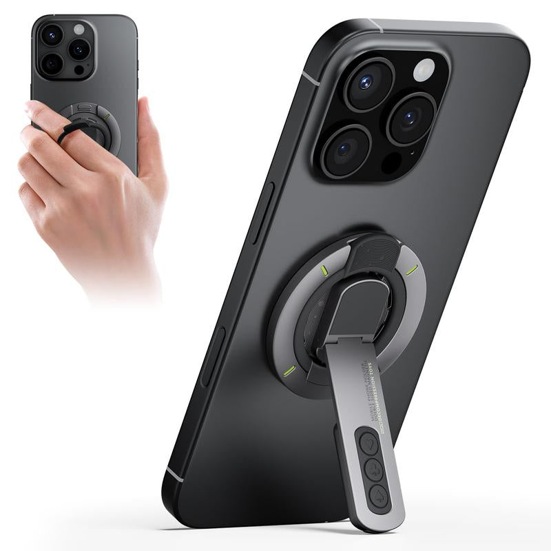 4-In-1 Magsafe Phone Grip & Stand with Fidget Clicker | Dual-Sided Magnetic Ring Holder & 360° Rotatable Kickstand for Iphone